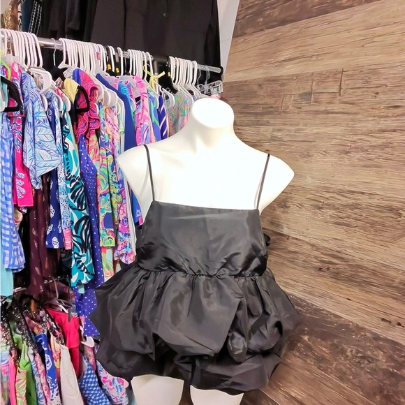 a new day Black Ruffled Peplum Camisole Tank Top - Picture 1 of 12